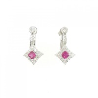 K14WG ルビー イヤリング 0.44CT