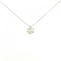 K18WG ソリティア ダイヤモンド ネックレス 1.109CT