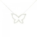 K18WG バタフライ ダイヤモンド ネックレス 1.20CT