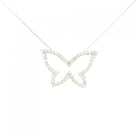 K18WG バタフライ ダイヤモンド ネックレス 1.20CT