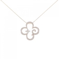 K18PG フラワー ダイヤモンド ネックレス 0.66CT