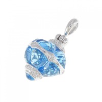K18WG ブルートパーズ ペンダント 14.48CT