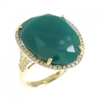 18KYG カルセドニー リング