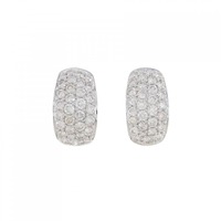 K18WG パヴェ ダイヤモンド ピアス 1.59CT