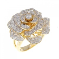 K18YG/K18WG ローズ ダイヤモンド リング 0.64CT