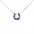 K18WG ホースシュー サファイヤ ネックレス 0.58CT