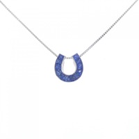 K18WG ホースシュー サファイヤ ネックレス 0.58CT