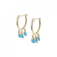 K18YG フープ ターコイズ ピアス