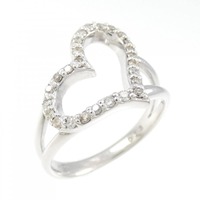K18WG ハート ダイヤモンド リング 0.26CT