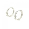 K14WG フープ ダイヤモンド ピアス 0.04CT