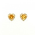 K18YG ハート シトリン ピアス 1.40CT
