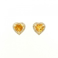 K18YG ハート シトリン ピアス 1.40CT