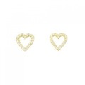 K18YG ハート ダイヤモンド ピアス 0.20CT
