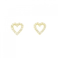 K18YG ハート ダイヤモンド ピアス 0.20CT