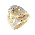 K18YG/PT スネーク ダイヤモンド リング 0.02CT