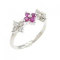 PT フラワー ルビー リング 0.16CT