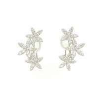 K18WG フラワー ダイヤモンド ピアス/イヤリング 1.00CT