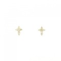 K18YG クロス ダイヤモンド ピアス 0.10CT