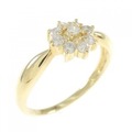 K18YG フラワー ダイヤモンド リング 0.21CT