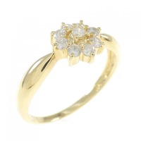 K18YG フラワー ダイヤモンド リング 0.21CT