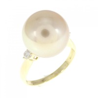 K18YG 白蝶パール リング 11.6mm