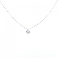 K18WG ソリティア ダイヤモンド ネックレス 0.15CT