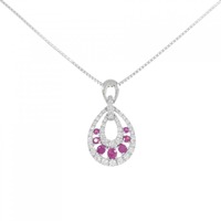 18KWG/K18WG ルビー ネックレス 0.26CT