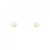K18YG ソリティア ダイヤモンド ピアス 0.2CT
