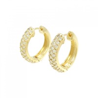 K18YG フープ ダイヤモンド ピアス 1.00CT