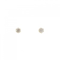 K18YG ソリティア ダイヤモンド ピアス 0.2CT