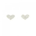 K18WG ハート ダイヤモンド ピアス 0.20CT