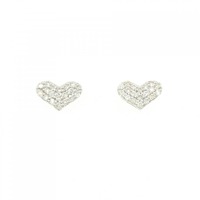 K18WG ハート ダイヤモンド ピアス 0.20CT