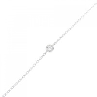 K18WG ソリティア ダイヤモンド ブレスレット 0.03CT