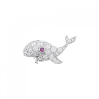 ギンザ タナカ ホエール ルビー ブローチ 0.03CT