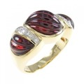 K18YG/K18WG ガーネット リング 7.44CT