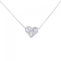 K18WG ハート ダイヤモンド ネックレス 0.45CT