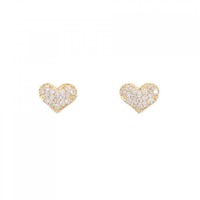 【新品】K18YG ハート ダイヤモンド ピアス 0.40CT