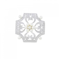 750WG 淡水パール ブローチ