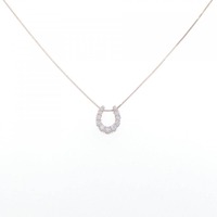 K18PG ホースシュー ダイヤモンド ネックレス 0.30CT