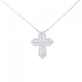 K18WG クロス ダイヤモンド ネックレス 0.70CT