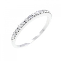 K18WG ハーフエタニティ ダイヤモンド リング 0.25CT