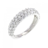 PT パヴェ ハーフエタニティ ダイヤモンド リング 0.53CT