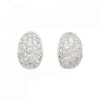 K18WG パヴェ ダイヤモンド ピアス 1.97CT
