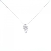 K18WG/750WG フラワー ダイヤモンド ネックレス 0.50CT