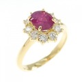 K18YG ルビー リング 1.20CT