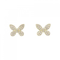 K18YG バタフライ ダイヤモンド ピアス 0.50CT