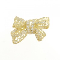 K18YG リボン ダイヤモンド ブローチ 0.50CT