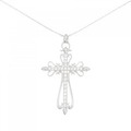 K18WG クロス ダイヤモンド ネックレス 0.25CT