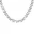 K18WG フラワー ダイヤモンド ネックレス 10.00CT