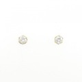 K18YG ソリティア ダイヤモンド ピアス 0.20CT